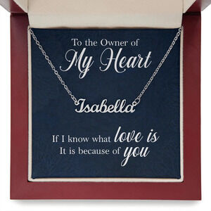 To My Girlfriend Owner of My Heart Personalized Name Necklace Stainless Steel C